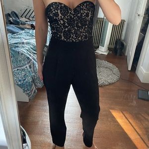 Black and cream lace jumpsuit